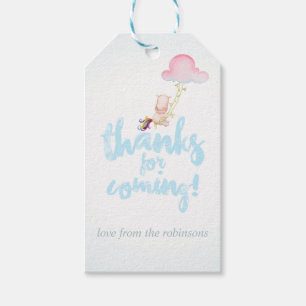 Watercolor Rhino Unicorn Baby Boy Shower Thank You Gift Tags