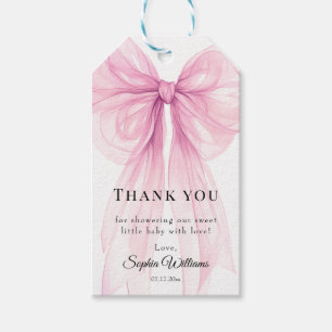 Watercolor Ribbon Gift Tags for Baby Shower & Firs