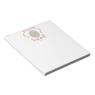 Watercolor Ribbon Logo Crest Monogram Notepad