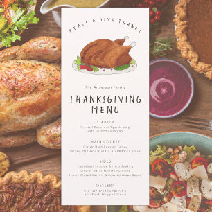 Watercolor Roasted Turkey Menu