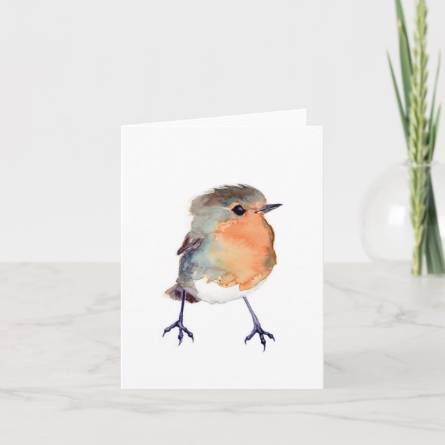 Watercolor Robin Card (Front)