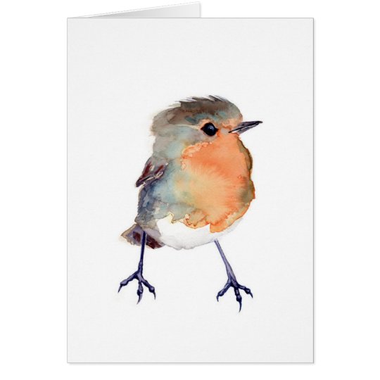 Watercolor Robin Card