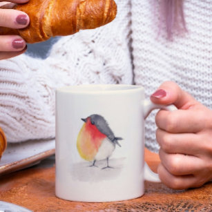 Watercolor Robin  Coffee Mug
