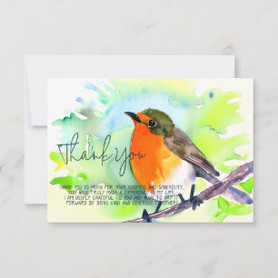Watercolor robin customisable card