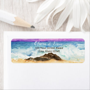 Watercolor Rocky Beach Ocean Return