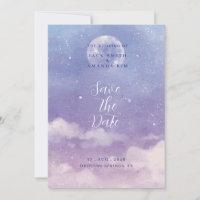 Watercolor Roman Moonlight wedding Save the date