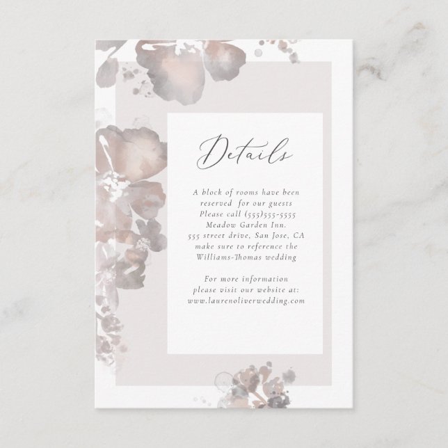 Watercolor Romance Details Card (Front)