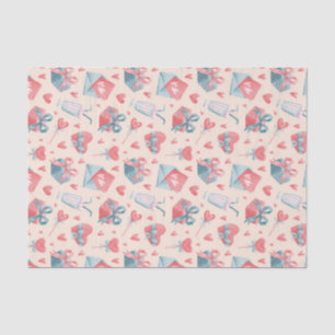 Watercolor Romantic Love Pattern Valentine's Day Tissue Paper