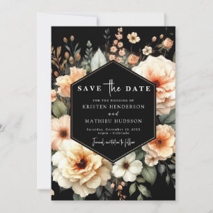 Watercolor Romantic Peach Wedding  Save The Date