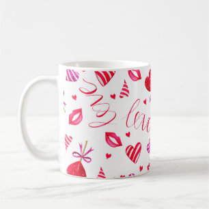 Watercolor romantic print seamless pattern coffee mug