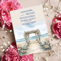 Watercolor Romantic Summer Ocean Wedding