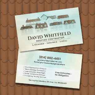 Watercolor Roofing Contractor Services Business Card