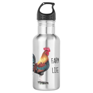 Watercolor Rooster 532 Ml Water Bottle