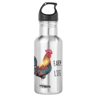 Watercolor Rooster 532 Ml Water Bottle