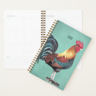 Watercolor Rooster Planner