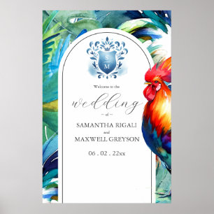 Watercolor Rooster Wedding Welcome Signs