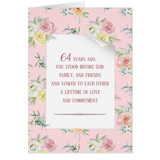Watercolor Rose 64th Anniversary (Front)