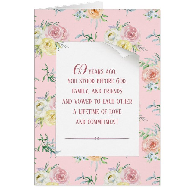 Watercolor Rose 69th Anniversary (Front)