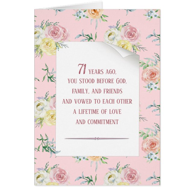 Watercolor Rose 71st Anniversary (Front)