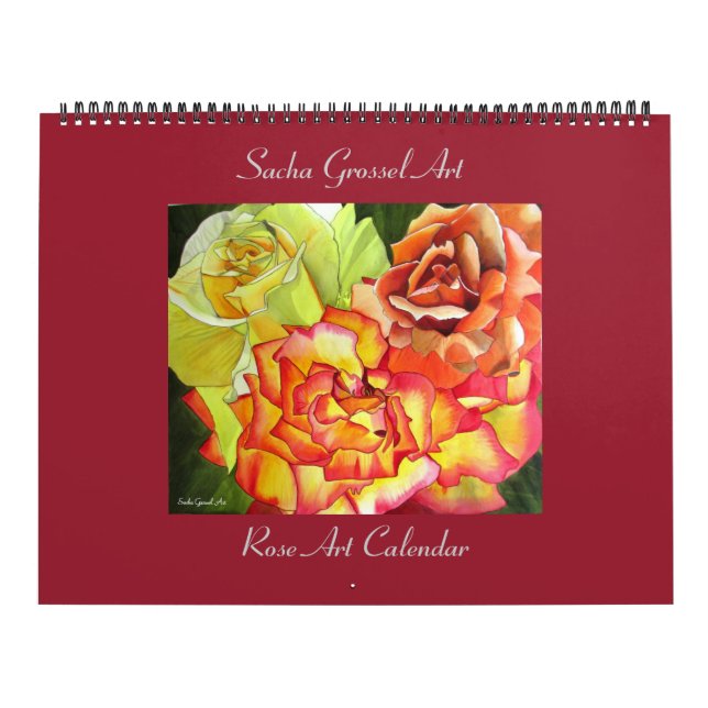 Watercolor Rose Art calendar by Sacha Grossel (Cover)