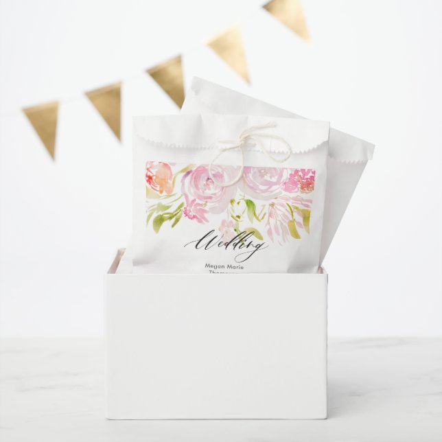 Watercolor Rose Boho Bouquet Favour Bags (Party)