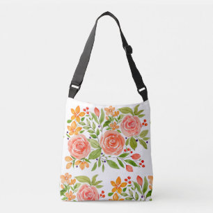 Watercolor Rose Bouquet Bag