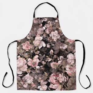 Watercolor Rose Bud Bouquet Pattern Apron