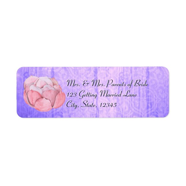 Watercolor Rose-coloured Succulent Rustic Purple (Front)