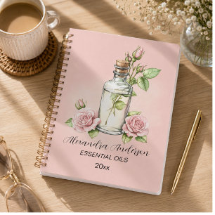 Watercolor Rose Floral Aromatherapy Essential Oils Planner