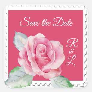 Watercolor Rose Floral Square Sticker