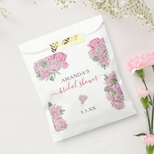 Watercolor rose flowers - BRIDAL SHOWER Favour Bags