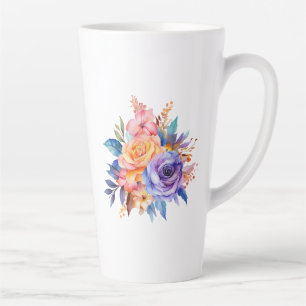Watercolor Rose Flowers Design-58392 Latte Mug