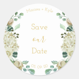 Watercolor Rose Garden Save Our Date Envelope Seal