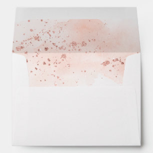 Watercolor rose gold blush pink envelopes 5x7 card