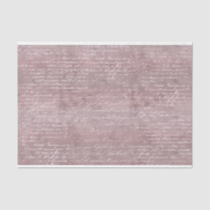 Watercolor Rose Gold Script Calligraphy Decoupage Tissue Paper