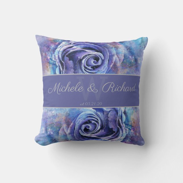 Watercolor Rose Keepsake Cushion (Front)