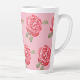 Watercolor Rose Latte Mug