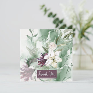 Watercolor Rose, Lily, Magnolia  Card