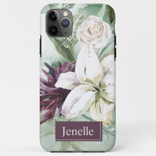 Watercolor Rose, Lily, Magnolia  iPhone 11 Pro Max Case