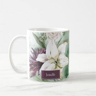 Watercolor Rose, Lily, Magnolia Coffee Mug