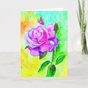 Watercolor Rose Mother's Day Card