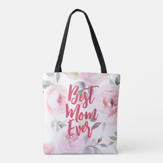 Watercolor Rose Pattern | Gift for Mum | Tote Bag (Back)