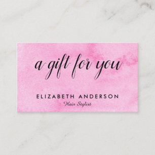 Watercolor rose pink gift business cards