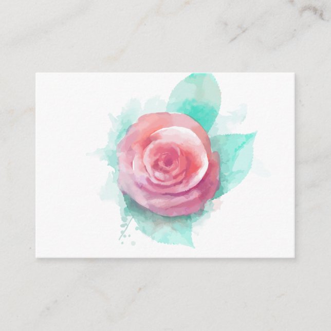 Watercolor Rose Professional Elegant Business Card (Front)