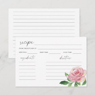 Watercolor Rose - recipe card