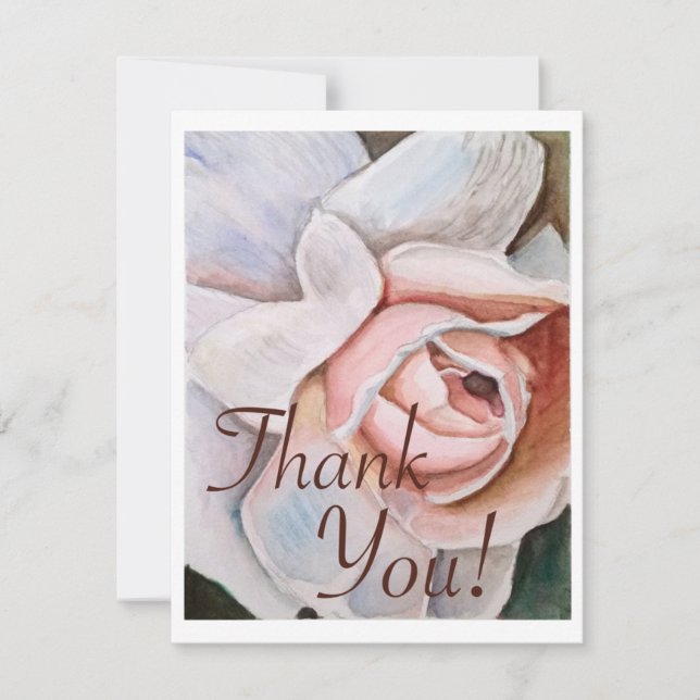 Watercolor Rose Soft Realism Thank you  (Front)