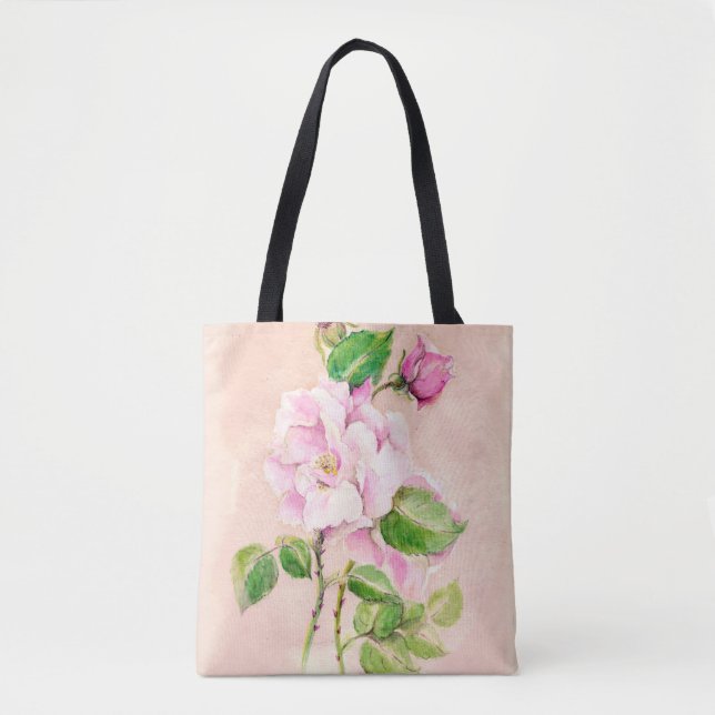 Watercolor Rose Tote (Front)