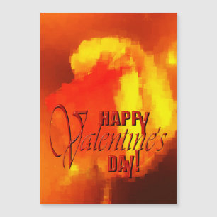 Watercolor Rose Valentine's Day Magnetic Card