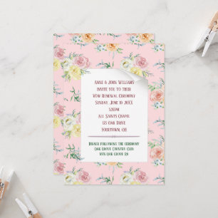 Watercolor Rose Vow Renewal Invitation