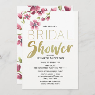 Watercolor Rose Wine Bridal Shower Invitation
